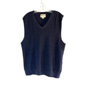 HAGGAR Mens Vest Sweater Grandpa Navy Blue Size XXL/XXG